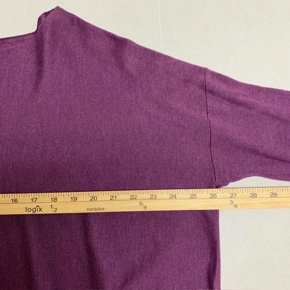 Eileen Fisher Purple Cotton Silk Blend Oversized Sweater Top Sz L Laggenlook - Picture 9 of 10